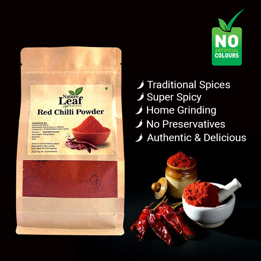 Nature Leaf Premium Red Chilli Powder | 100% Pure & Natural | No Added Color or Preservatives