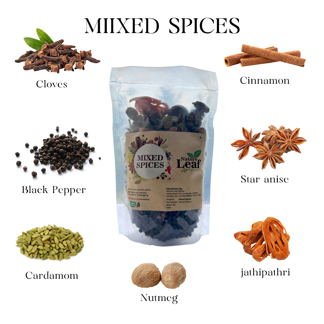 Nature Leaf Premium Mixed Spices | Whole Garam Masala Blend | 100% Pure & Natural (200g