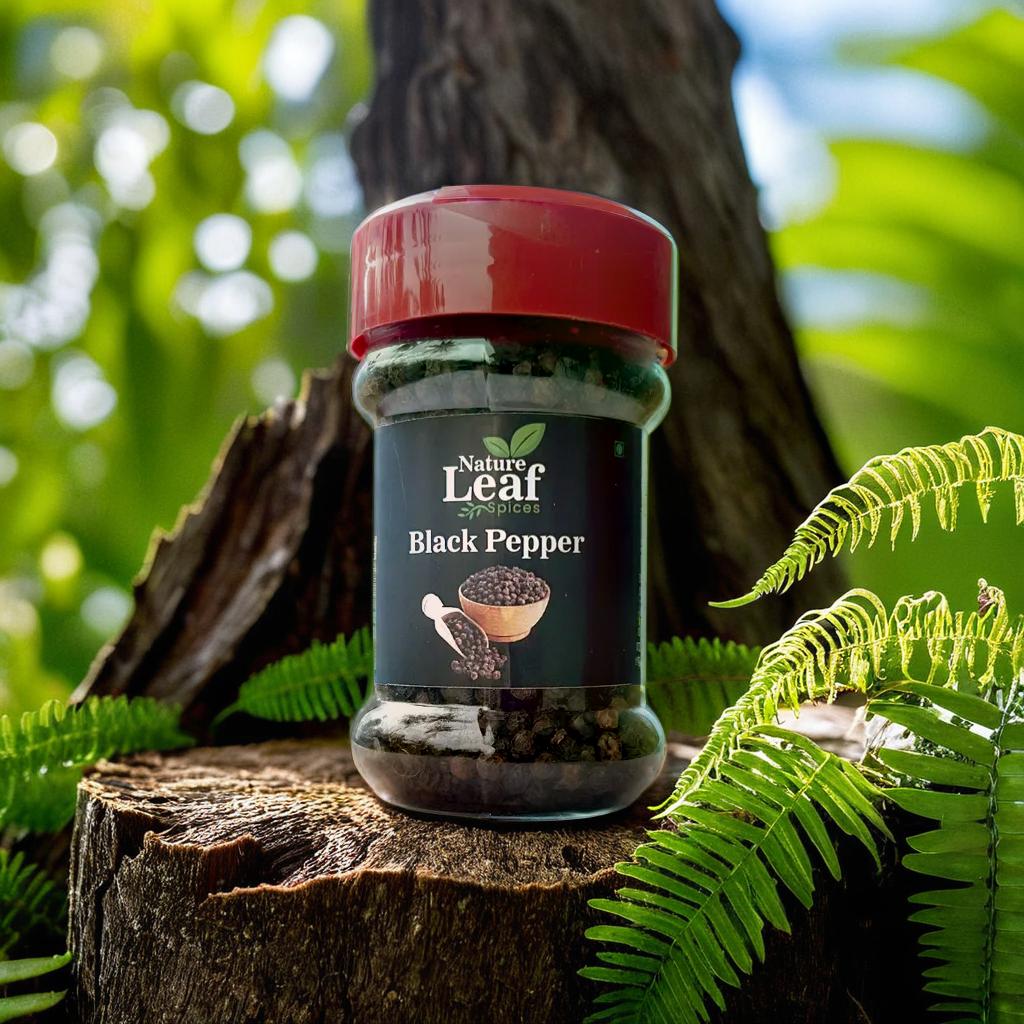 Natureleaf Spices Premium Whole Black Pepper – Bold & Aromatic Kerala Peppercorns