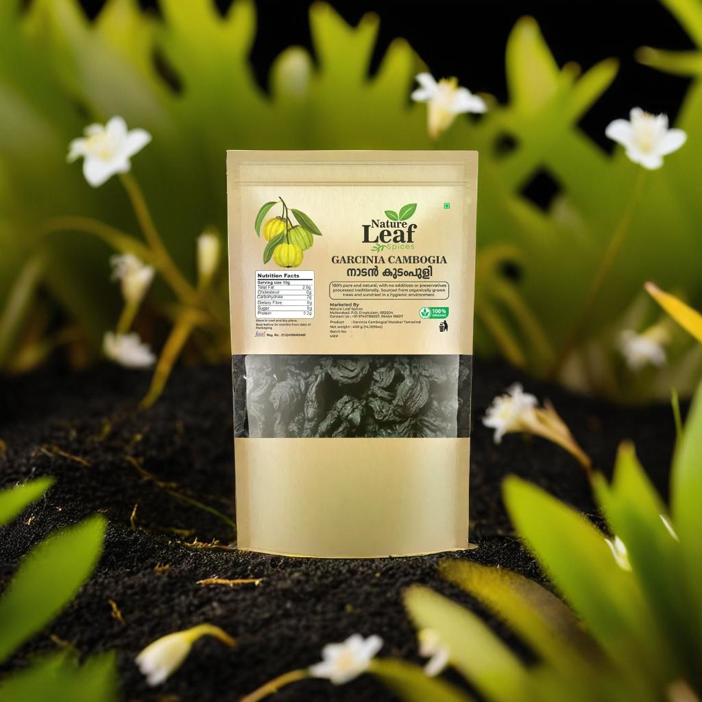 Nature Leaf Spices Garcinia Cambogia, Pure Sun-Dried Malabar Tamarind, Kudam Puli, Organic, No Preservatives, Whole Form, 400g