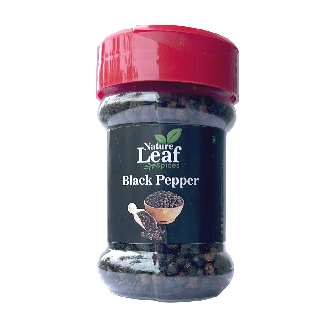 Natureleaf Spices Premium Whole Black Pepper – Bold & Aromatic Kerala Peppercorns